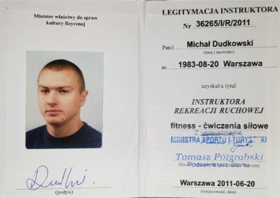Instruktor fitness - ćwiczenia siłowe Michał Dudkowski